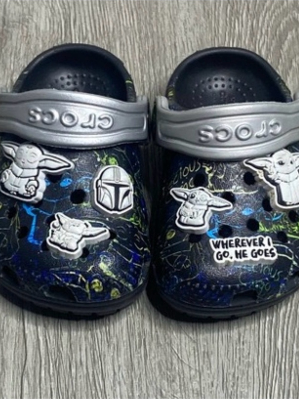 CROCS Kids Navy & Silver Star Wars The Child Clog with Charms